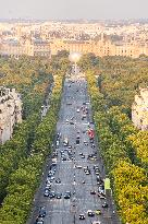 Paris 2024 Olympic cauldron from the top of the Arc de Triomphe - Paris AJ
