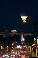 Paris 2024 Olympic cauldron from the top of the Arc de Triomphe - Paris AJ