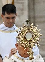 Pope Francis Celebrates The Corpus Christi Mass - Rome