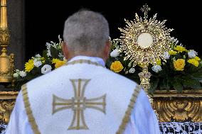 Pope Francis Celebrates The Corpus Christi Mass - Rome