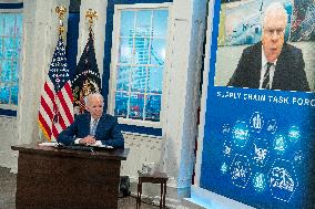 President Joe Biden meets with his Supply Chain Disruptions Task Force and private sector CEOs