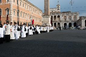 Leo XIV Leads A Procession To St. Mary Major Basilica - Italy