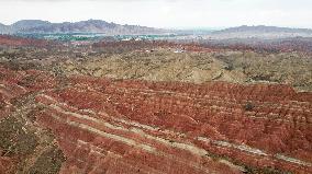Danxia Landform In The Rain - China