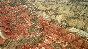 Danxia Landform In The Rain - China