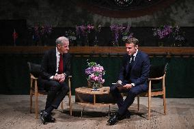 Emmanuel Macron visits Oslo FA