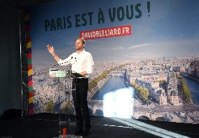 David Belliard First Campaign Meeting For The Municipal Elections - Paris