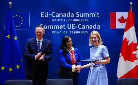 Canada EU Summit in Brussels - Belgium
