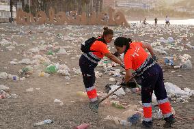 Garbage Collection After the Night of San Juan - Spain
