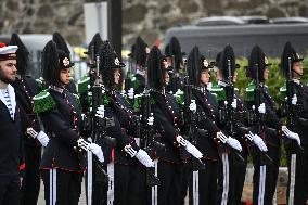 Emmanuel Macron at wreath-laying ceremony in Oslo FA