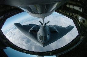 B-2 Spirit Refueled by a KC-135 Stratotanker