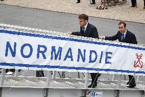 Emmanuel Macron at wreath-laying ceremony in Oslo FA