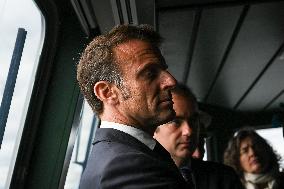Emmanuel Macron visits the Normandie Frigate in Oslo FA