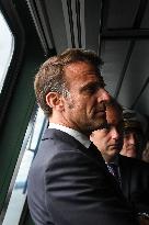 Emmanuel Macron visits the Normandie Frigate in Oslo FA