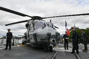 Emmanuel Macron visits the Normandie Frigate in Oslo FA