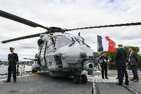 Emmanuel Macron visits the Normandie Frigate in Oslo FA