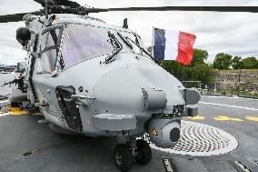 Emmanuel Macron visits the Normandie Frigate in Oslo FA