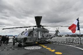 Emmanuel Macron visits the Normandie Frigate in Oslo FA