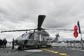 Emmanuel Macron visits the Normandie Frigate in Oslo FA