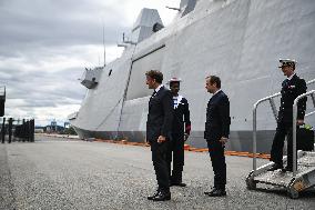 Emmanuel Macron visits the Normandie Frigate in Oslo FA