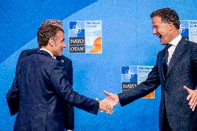 Macron Welcomed at NATO Summit in The Hague - Netherlands