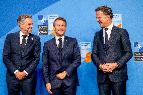 Macron Welcomed at NATO Summit in The Hague - Netherlands