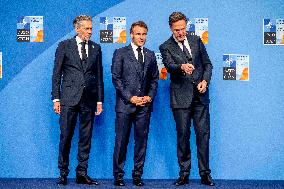Macron Welcomed at NATO Summit in The Hague - Netherlands