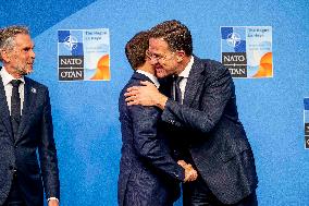 Macron Welcomed at NATO Summit in The Hague - Netherlands