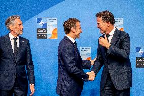 Macron Welcomed at NATO Summit in The Hague - Netherlands