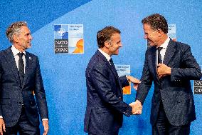 Macron Welcomed at NATO Summit in The Hague - Netherlands