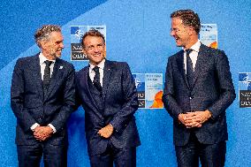 Macron Welcomed at NATO Summit in The Hague - Netherlands