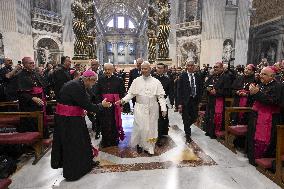 Pope Leo XIV Leads A Meditation For The Jubile of Bishops - Vatican