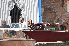 Jeff Bezos And Lauren Sanchez Leaving Hotel - Venice
