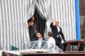 Jeff Bezos And Lauren Sanchez Leaving Hotel - Venice