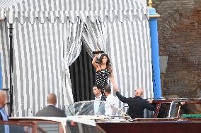 Jeff Bezos And Lauren Sanchez Leaving Hotel - Venice