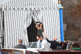 Jeff Bezos And Lauren Sanchez Leaving Hotel - Venice