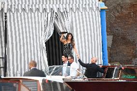 Jeff Bezos And Lauren Sanchez Leaving Hotel - Venice