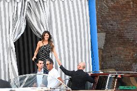 Jeff Bezos And Lauren Sanchez Leaving Hotel - Venice