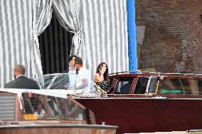 Jeff Bezos And Lauren Sanchez Leaving Hotel - Venice
