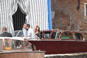Jeff Bezos And Lauren Sanchez Leaving Hotel - Venice