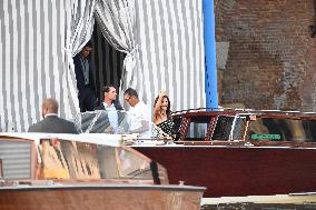 Jeff Bezos And Lauren Sanchez Leaving Hotel - Venice