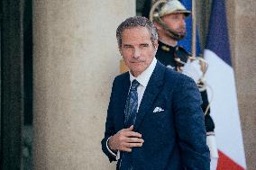 Director General of the International Atomic Energy Agency (IAEA) Rafael Grossi at the Elysee Palace - Paris AJ
