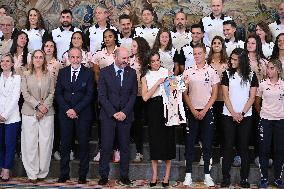 Queen Letizia At An Audience With The Women's National Football Team - Madrid
