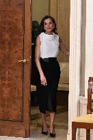 Queen Letizia At An Audience With The Women's National Football Team - Madrid