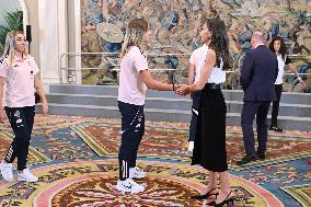 Queen Letizia At An Audience With The Women's National Football Team - Madrid