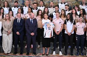 Queen Letizia At An Audience With The Women's National Football Team - Madrid