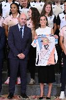 Queen Letizia At An Audience With The Women's National Football Team - Madrid