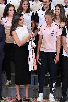 Queen Letizia At An Audience With The Women's National Football Team - Madrid