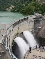 Water release at central Japan dam