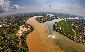 River Turbid Clear Scenery in Nanning