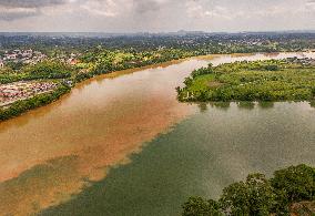 River Turbid Clear Scenery in Nanning